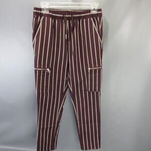 Asos Striped Cargo Pants Women's Size 30" Waist Dark Plum 30x27